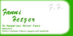 fanni hetzer business card